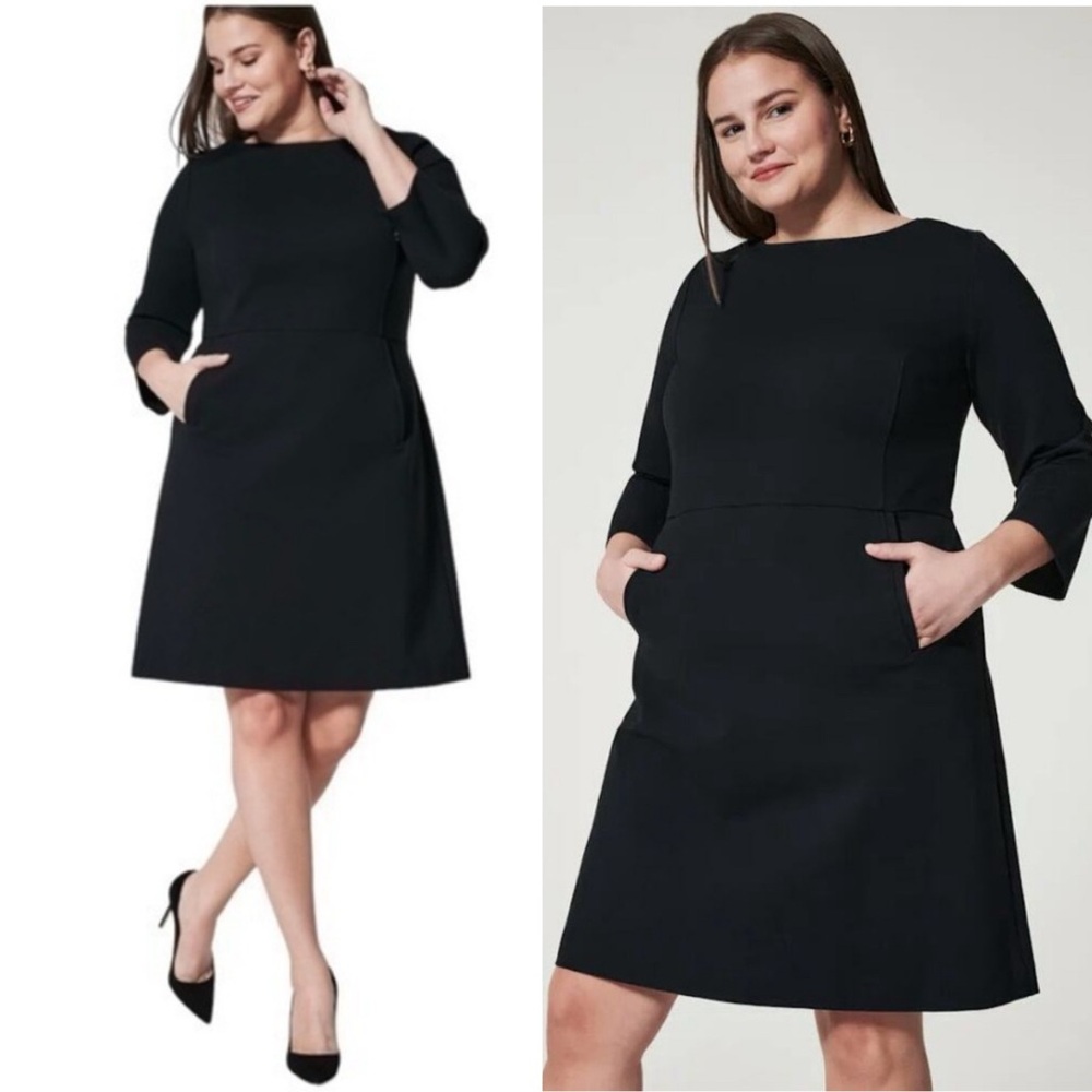 SPANX PERFECT A-LINE 3/4 SLEEVE DRESS